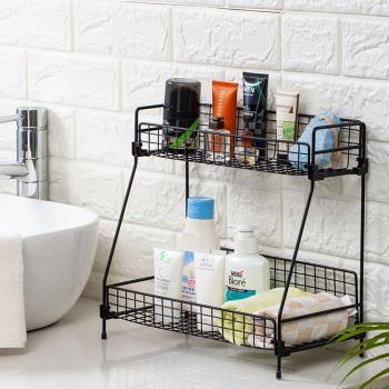 Kitchen Shelf Storage Rack廚房化妝品收納盒書桌純色置物架歐式
