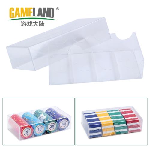 游戲大陸100片圓片方片麻將棋牌德撲塑料籌碼架子德州撲克盒帶蓋