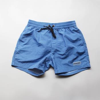 desmiit速幹沙灘褲男帶內襯夏海邊運動短褲健身游泳褲潮條紋印花
