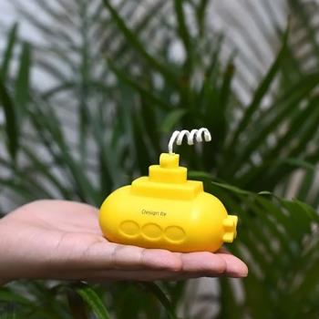 創意立體潛水艇造型香薰蠟燭石膏擺件手工diy材料伴手禮矽膠模具