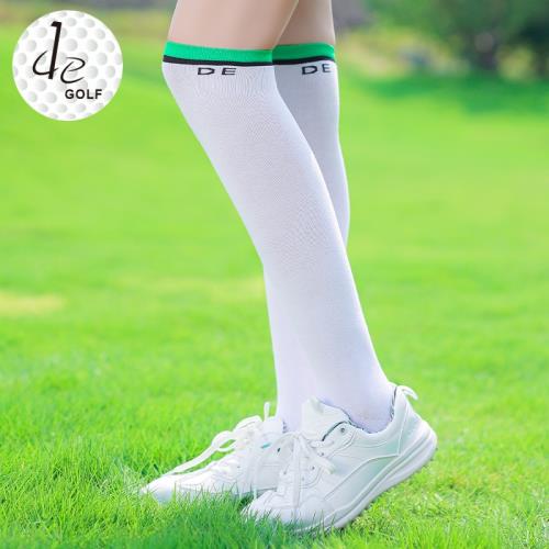 純棉襪子女高爾夫球襪中長筒過膝襪時尚顯瘦運動汗透氣白色高筒襪