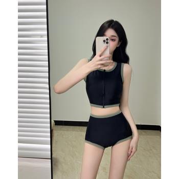 游泳館專用泳衣女分體學生保守運動大小胸高腰遮肚顯瘦泡溫泉泳裝