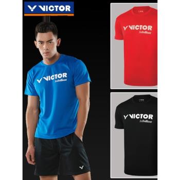 VICTOR勝利羽毛球服男女速幹t恤短袖上衣休閑訓練運動文化衫夏季