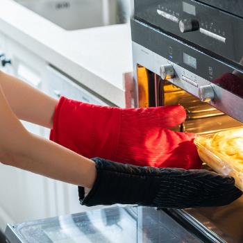CuisinAid 14寸加長烤箱手套矽膠防滑隔熱耐高溫微波爐手套 單只
