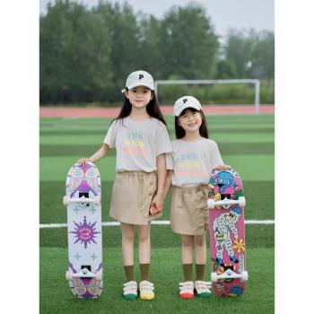 沸點Psychos兒童滑板初學者 女孩青少年入門四輪雙翹專業板小學生