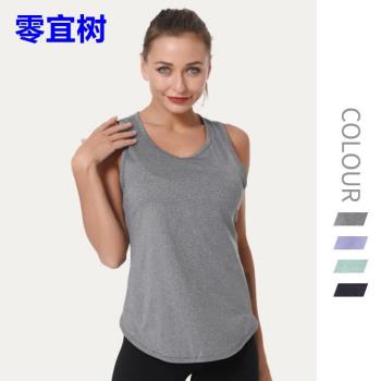 歐美跨境女士瑜伽背心大碼速乾透氣運動背心跑步健身上衣0AD004