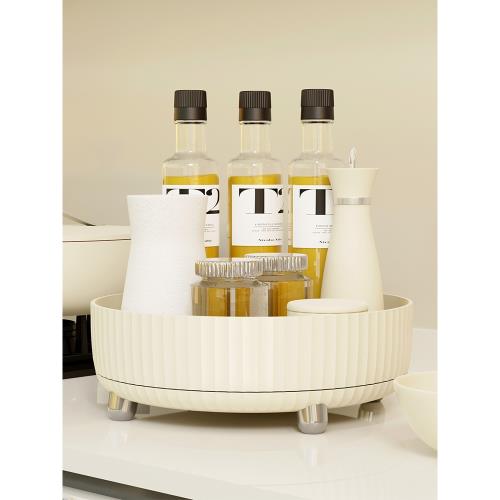 調料收納盒家用廚房調味罐托盤收納盒放醬油醋瓶托盤旋轉盆置物架