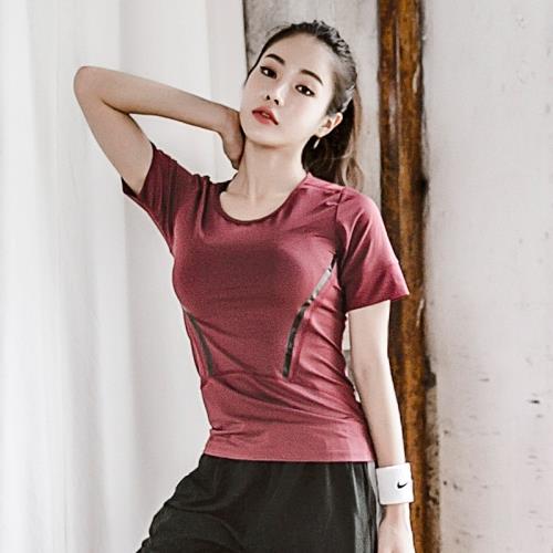 2025運動服女速干短袖T恤健身房專業戶外跑步寬松瑜伽服上衣顯瘦