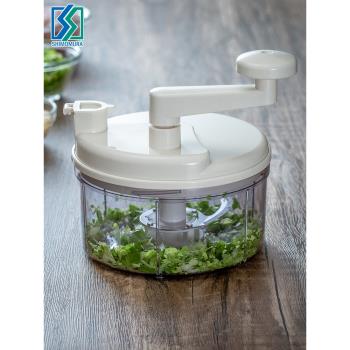 日本進口下村多功能切菜器家用手搖廚房工具碎菜機辣椒蒜蓉攪碎器