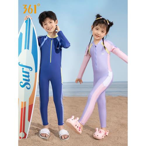 361度兒童泳衣連體男童2025年新款寶寶中大童長袖長褲女童游泳裝