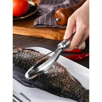 304不銹鋼去魚鱗刨刮魚鱗器家用打鱗神器廚房小工具殺魚專用刷刀
