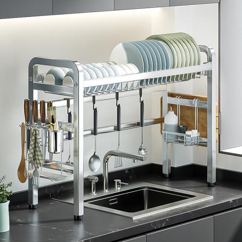 不銹鋼廚房水槽置物架多功能洗碗架子水池放碗碟盤收納碗架瀝水架