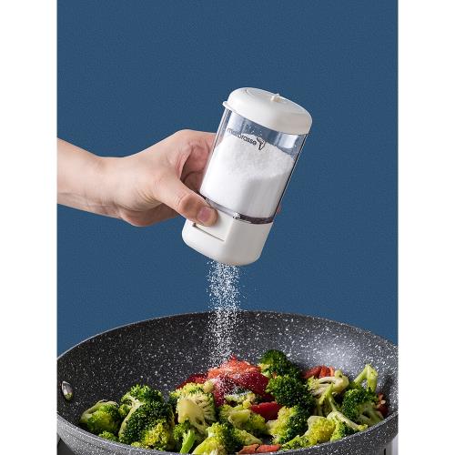 計量調料盒按壓式調料瓶旋轉密封家用廚房鹽味精調味罐子組合套裝