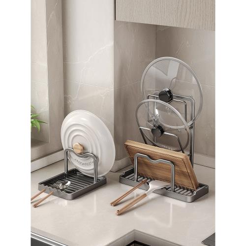 廚房鍋蓋架臺面鍋鏟置物架免打孔勺子鏟子農村萬能放刀板菜板架子