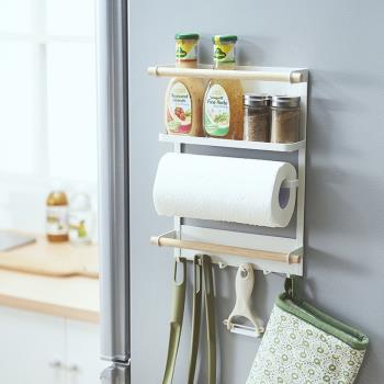 冰箱置物架側掛架壁掛架免打孔收納架多功能調味料家用廚房用紙架