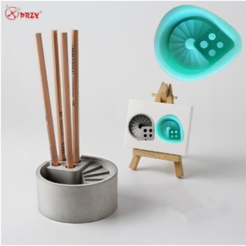 PRZY小花盆模具 DIY水泥水泥花盆模具混凝土創意筆插辦公水泥筆插