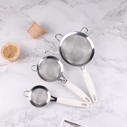 烘焙工具家用 304不銹鋼手持面粉篩子超細篩子 糖粉篩漏勺過濾網