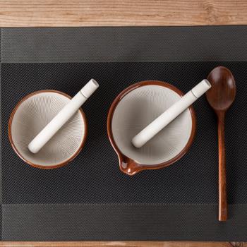 日式鮮山葵研磨器抹茶日料刺身陶瓷研磨碗搗碎神器碾磨芝麻磨粉