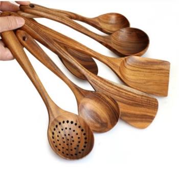木鏟子不粘鍋鏟炒菜煎鏟飯勺湯勺撈漏勺泰國柚木廚具家用新品