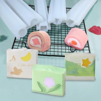 長條愛心夾心管模具矽膠方形雲朵聖誕手工皂食品級蛋糕卷內磨具