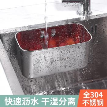 瀝水籃水槽垃圾過濾網304不銹鋼洗菜盆漏剩菜剩飯神器廚房置物架