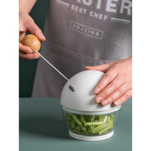 資順手動拉繩式姜蒜搗碎器迷你切蒜泥神器廚房多功能小旋風攪碎機