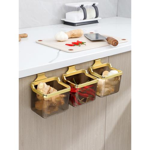 蔥姜蒜調料收納盒神器掛墻壁掛式廚房生姜大蒜筐調料籃柜門置物架