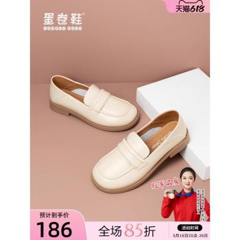 日系小皮鞋女2024年新款春秋單鞋學院風樂福鞋英倫風JK制服鞋百搭