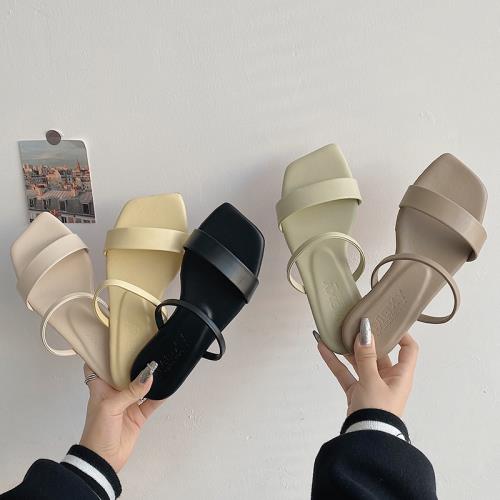 東南亞涼拖女2025夏新款交叉綁帶拖鞋一字外穿休閑平底簡約女鞋潮