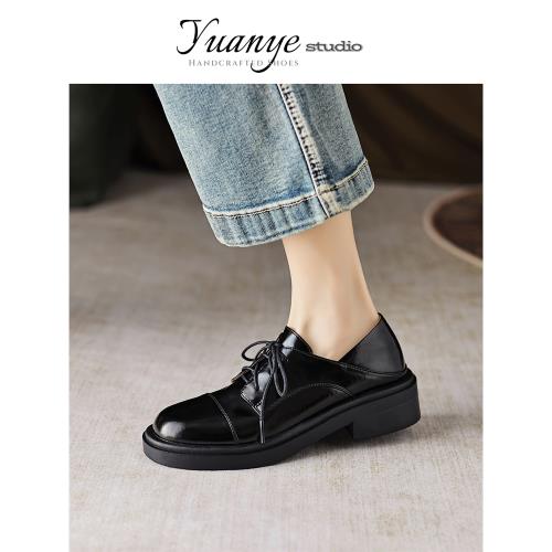 原野日系帶平底學院文藝小皮鞋真皮復古jk單鞋子女春秋2025年新款