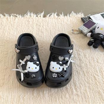 ins貓咪女夏季防滑厚底洞洞鞋