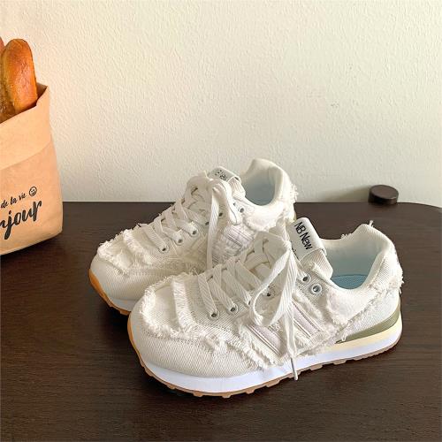 小眾設計感運動鞋女學生春季薄款百搭乞丐小白鞋ins潮華夫鞋跑鞋