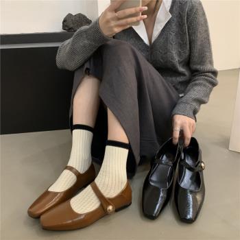仙女2023年春季韓版復古休閑單鞋