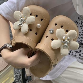 細細條ins風小花朵eva鏤空洞洞鞋