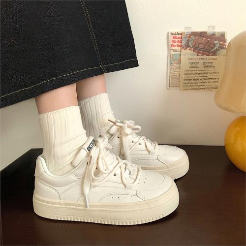 奶fufu厚底小白鞋女學生2025春季新款日系百搭休閑運動板鞋ins潮