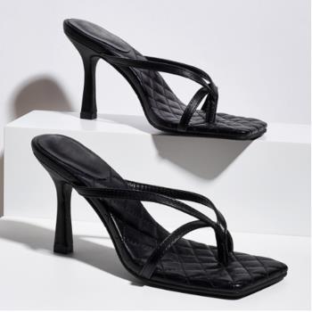 9cm夾趾涼拖lazada fashion high heels slippers sandals women