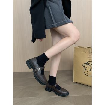 瑪麗珍復古學生韓版仙女風小皮鞋