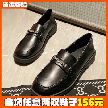 樂福鞋復古配裙子41一43小皮鞋