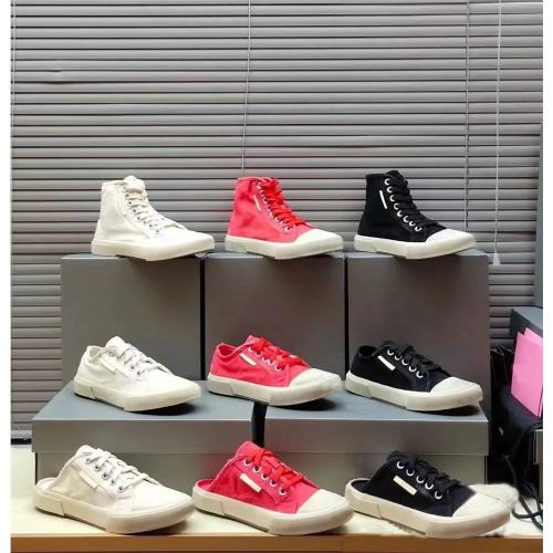 2025夏季巴黎新款高幫帆布鞋女做舊休閑透氣半拖外穿小臟鞋情侶男