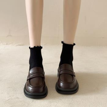 樂福鞋日系春秋復古jk制服小皮鞋