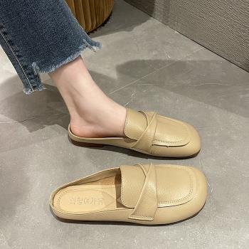 小眾軟底包頭半拖鞋女外穿2024年夏季新款無後跟休閑懶人涼拖鞋女