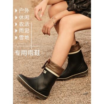非常行女士時尚中筒雨靴雨鞋外穿防水防滑女式防水鞋女短筒戶外