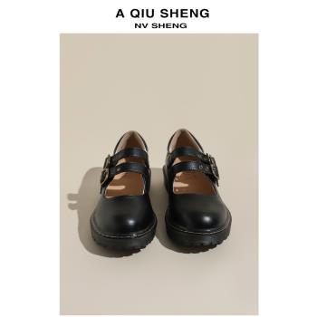 小皮鞋女英倫風真皮單鞋女平底復古瑪麗珍鞋配裙子厚底樂福鞋學生