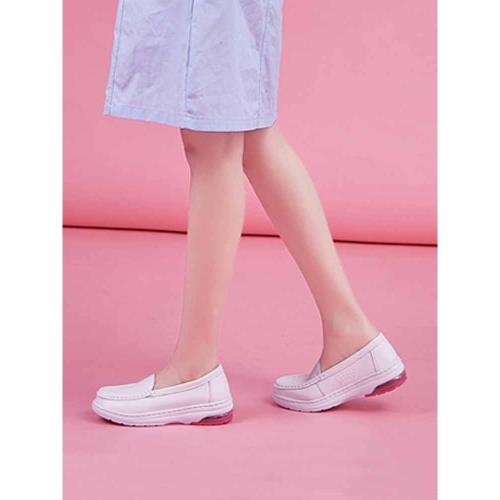 白色軟底透氣防臭舒適鏤空護士鞋