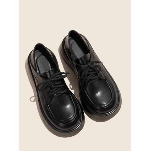 伯爵喵英倫風小皮鞋2025年新款單鞋學院風厚底鞋真皮鞋子秋季女鞋