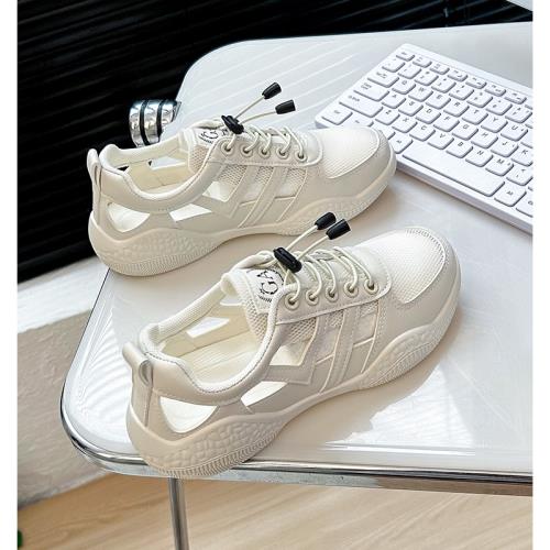 小白鞋女網面2024夏季新款涼鞋鏤空女鞋韓版透氣網鞋休閑運動鞋女