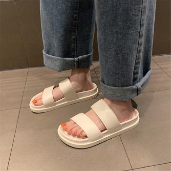 細細條ins潮復古港味厚底涼拖鞋