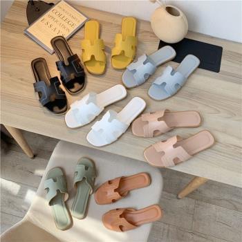 beach Slippers women fashion wear flat sandals lady 沙灘拖鞋