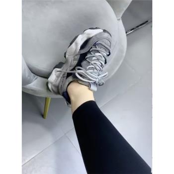 真皮老爹鞋女2024年春秋季休閑女鞋厚底百搭復古鞋運動單鞋ins潮