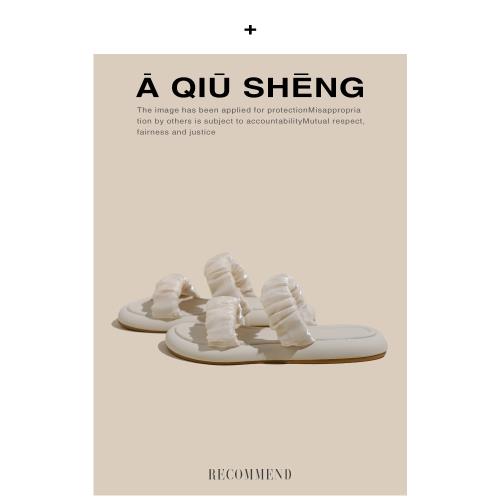 拖鞋女夏外穿平底鞋2025年新款夏季晚晚仙女風外出女士一字涼拖女